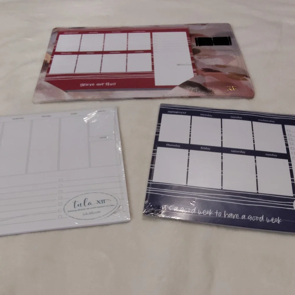 Weekly Planner Set - Red, Blue, White